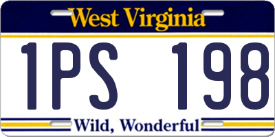 WV license plate 1PS198