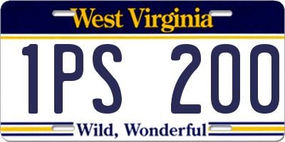 WV license plate 1PS200