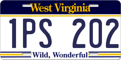 WV license plate 1PS202