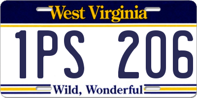 WV license plate 1PS206