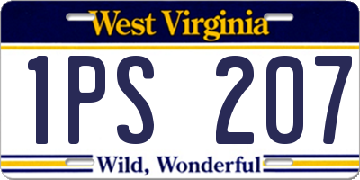 WV license plate 1PS207