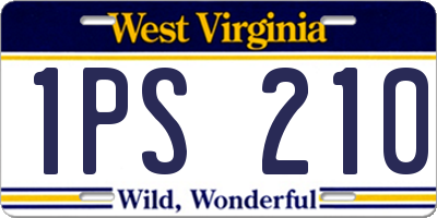 WV license plate 1PS210