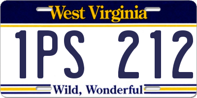 WV license plate 1PS212