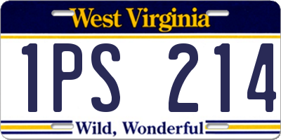 WV license plate 1PS214