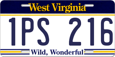WV license plate 1PS216