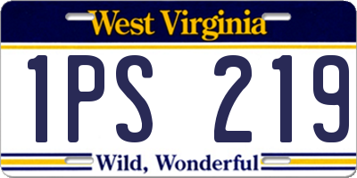 WV license plate 1PS219