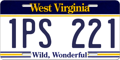 WV license plate 1PS221