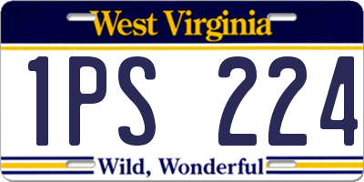 WV license plate 1PS224