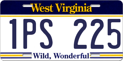 WV license plate 1PS225