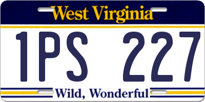 WV license plate 1PS227