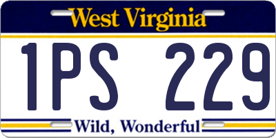 WV license plate 1PS229