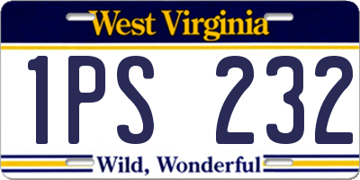 WV license plate 1PS232