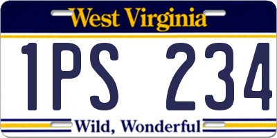 WV license plate 1PS234
