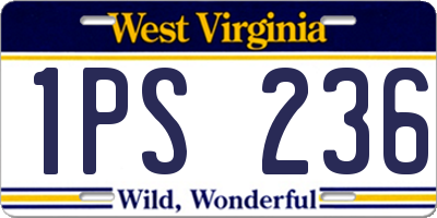 WV license plate 1PS236