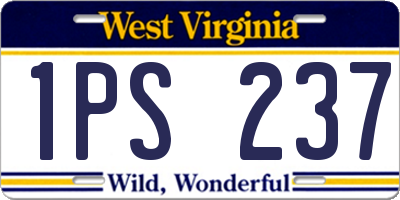 WV license plate 1PS237