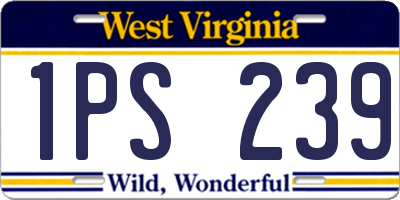 WV license plate 1PS239