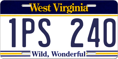 WV license plate 1PS240