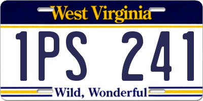 WV license plate 1PS241