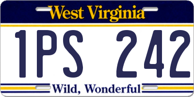 WV license plate 1PS242