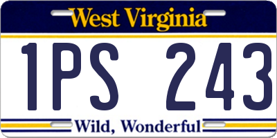 WV license plate 1PS243