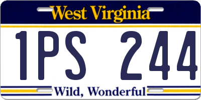 WV license plate 1PS244