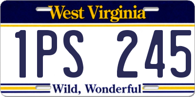 WV license plate 1PS245