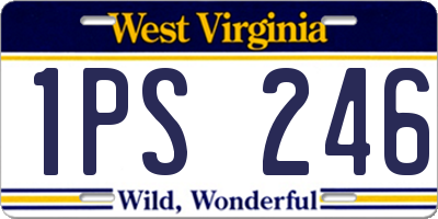 WV license plate 1PS246