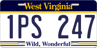 WV license plate 1PS247