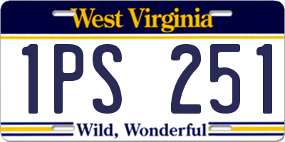 WV license plate 1PS251