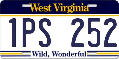 WV license plate 1PS252