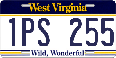 WV license plate 1PS255
