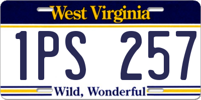 WV license plate 1PS257