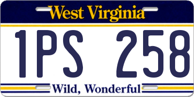 WV license plate 1PS258