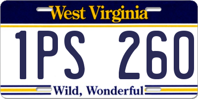 WV license plate 1PS260