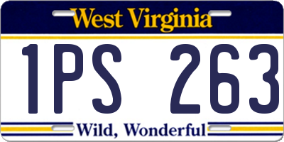 WV license plate 1PS263