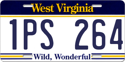 WV license plate 1PS264