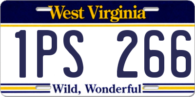 WV license plate 1PS266