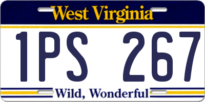 WV license plate 1PS267