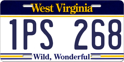 WV license plate 1PS268