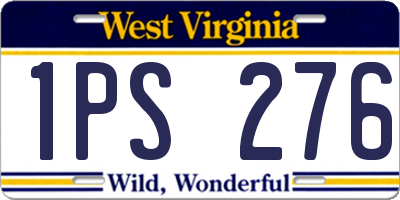 WV license plate 1PS276