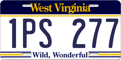 WV license plate 1PS277