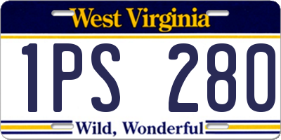 WV license plate 1PS280