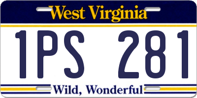 WV license plate 1PS281