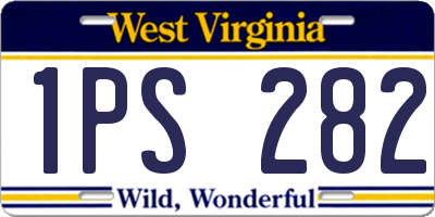 WV license plate 1PS282