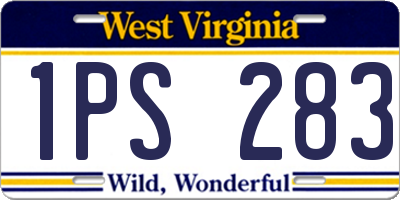WV license plate 1PS283