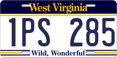 WV license plate 1PS285