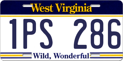 WV license plate 1PS286