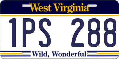 WV license plate 1PS288