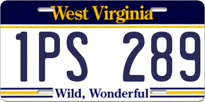 WV license plate 1PS289