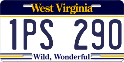 WV license plate 1PS290